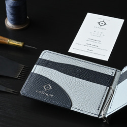 手縫い仕立てのマネークリップ財布【薄型】イタリアンレザー