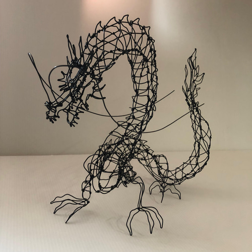 ワイヤーアート龍（中サイズBタイプ） その他インテリア雑貨