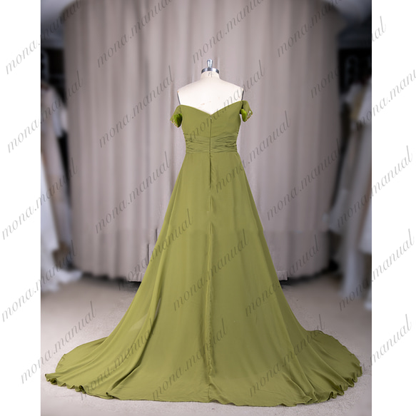 カラードレス スレンダーライン イブニングドレス ウェディングドレス 374 3枚目の画像