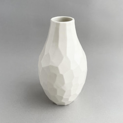 花器 花瓶 (白）Vase (white) 陶磁器製　 3枚目の画像