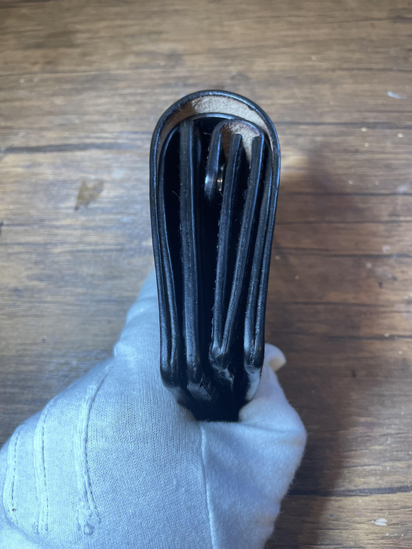 『即納』WK-02 2つ折り財布小銭横　ブラック　クロムエクセル 9枚目の画像