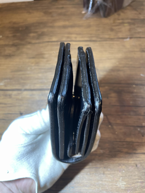 『即納』WK-02 2つ折り財布小銭横　ブラック　クロムエクセル 10枚目の画像