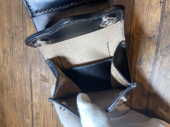 『即納』WK-02 2つ折り財布小銭横　ブラック　クロムエクセル 4枚目の画像