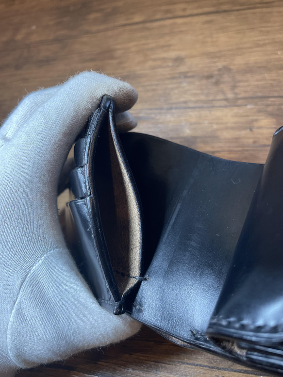 『即納』WK-02 2つ折り財布小銭横　ブラック　クロムエクセル 6枚目の画像