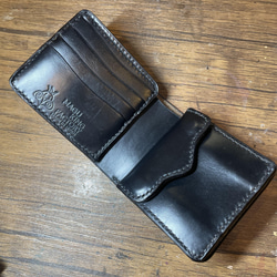 『即納』WK-02 2つ折り財布小銭横　ブラック　クロムエクセル 2枚目の画像