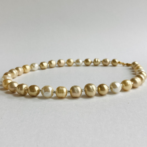 SALE 30%OFF】淡水パールダブルシャインのビーズチェーン