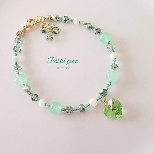 森の贈り物♡ペリドットグリーンのブレスレット ブレスレット mintの空 