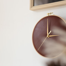 【切線派】シンプル 革壁掛け時計　プレゼントラッピング 11枚目の画像