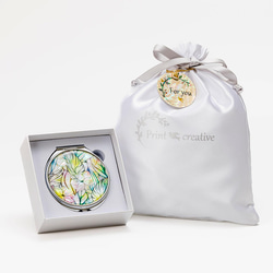 天然貝 コンパクトミラー（虹の歌）シェル・螺鈿アート｜プレゼント・ギフトにおすすめ 6枚目の画像