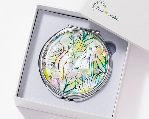 螺鈿模様の宝箱・百舌鳥柄とフラミンゴ柄の螺鈿作り。【内部、鏡付き　亀型箱止金具】 螺鈿模様の宝箱・百舌鳥柄とフラミンゴ柄の螺鈿作り。【内部、鏡付き 亀