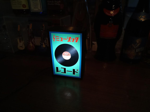 レコード ミュージック レコードショップ コレクション 昭和 レトロ 看板 玩具 置物 雑貨 LEDライトBOXミニ 7枚目の画像