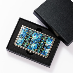 天然貝 名刺カードケース（ローズヘブン）シェル・螺鈿アート｜ギフト・プレゼントにおすすめ 1枚目の画像