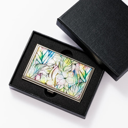 天然貝 名刺カードケース（虹の歌）シェル・螺鈿アート｜ギフト・プレゼントにおすすめ 1枚目の画像