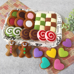 フェルトのおままごと＊クッキーいろいろ＊フェルトのクッキー