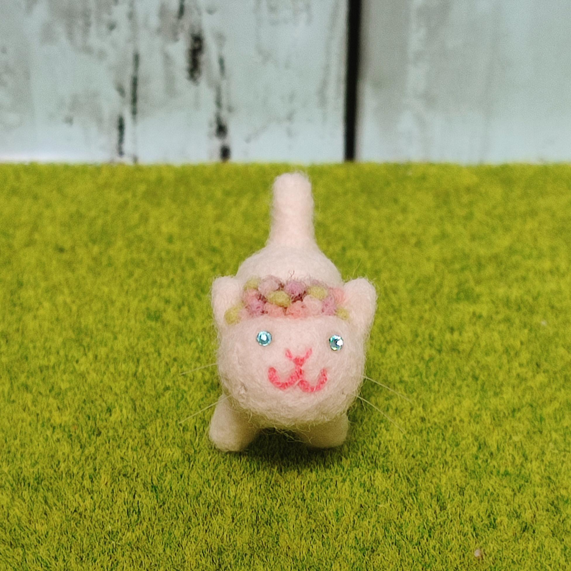 【受注制作作品】☆Creema限定☆もこもこマスコット・桜の花冠の仲間たち　☆羊毛フェルト☆あかころ☆akatin☆