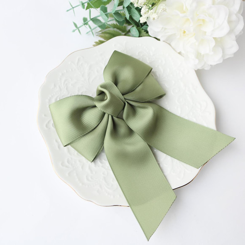 緑入荷！ ペタシャムダブルリボン ベビーヘアクリップ ヘアピン ヘアゴム リボン 緑入荷！ ペタシャムダブルリボン ベビーヘアクリップ ヘアピン