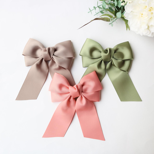 ビッグダブルリボン オリーブ 緑 卒業式 入学式 大きめリボン リボン  