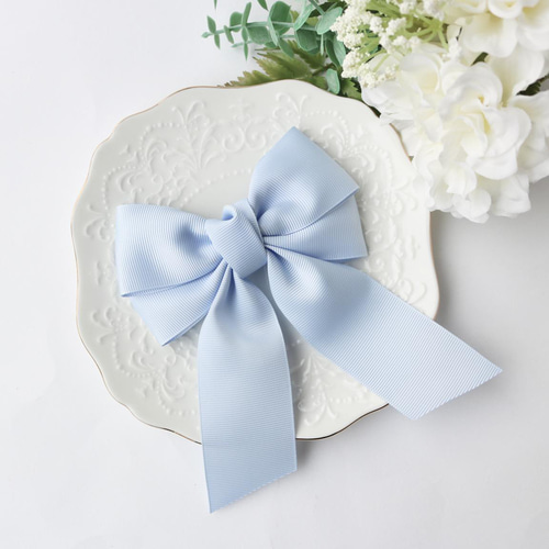 入学式に☆ ビッグダブルリボン ベビーブルー 水色 ペールブルー