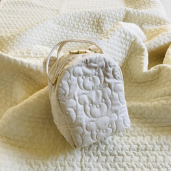 　Lサイズ　kumasanクリーム　両開きくまみみマグポーチ　くま　保冷　保温　哺乳瓶　ランチバッグ 2枚目の画像