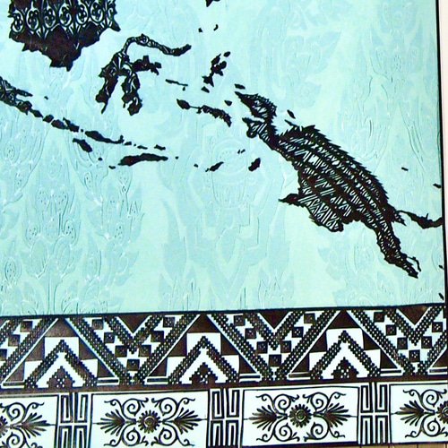 平面切り絵「インドネシアの島国達」原画のみ A4サイズ 風景