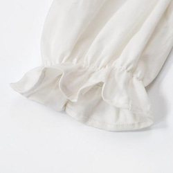白色 刺綉歐根紗花邊領小白裙 復古燈籠袖高腰寬鬆洋裝仙女連身裙 第5張的照片