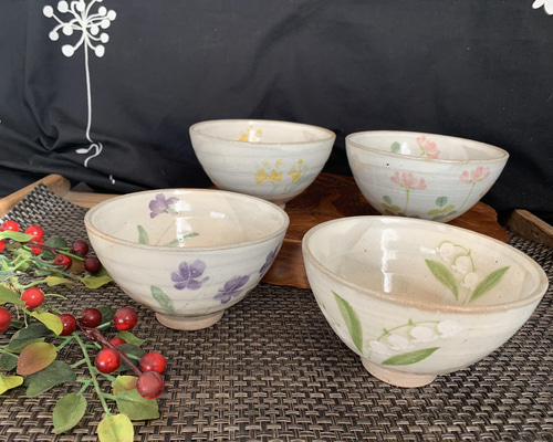 茶碗 菊花 大 全3色 | 光泉窯 -kosengama-
