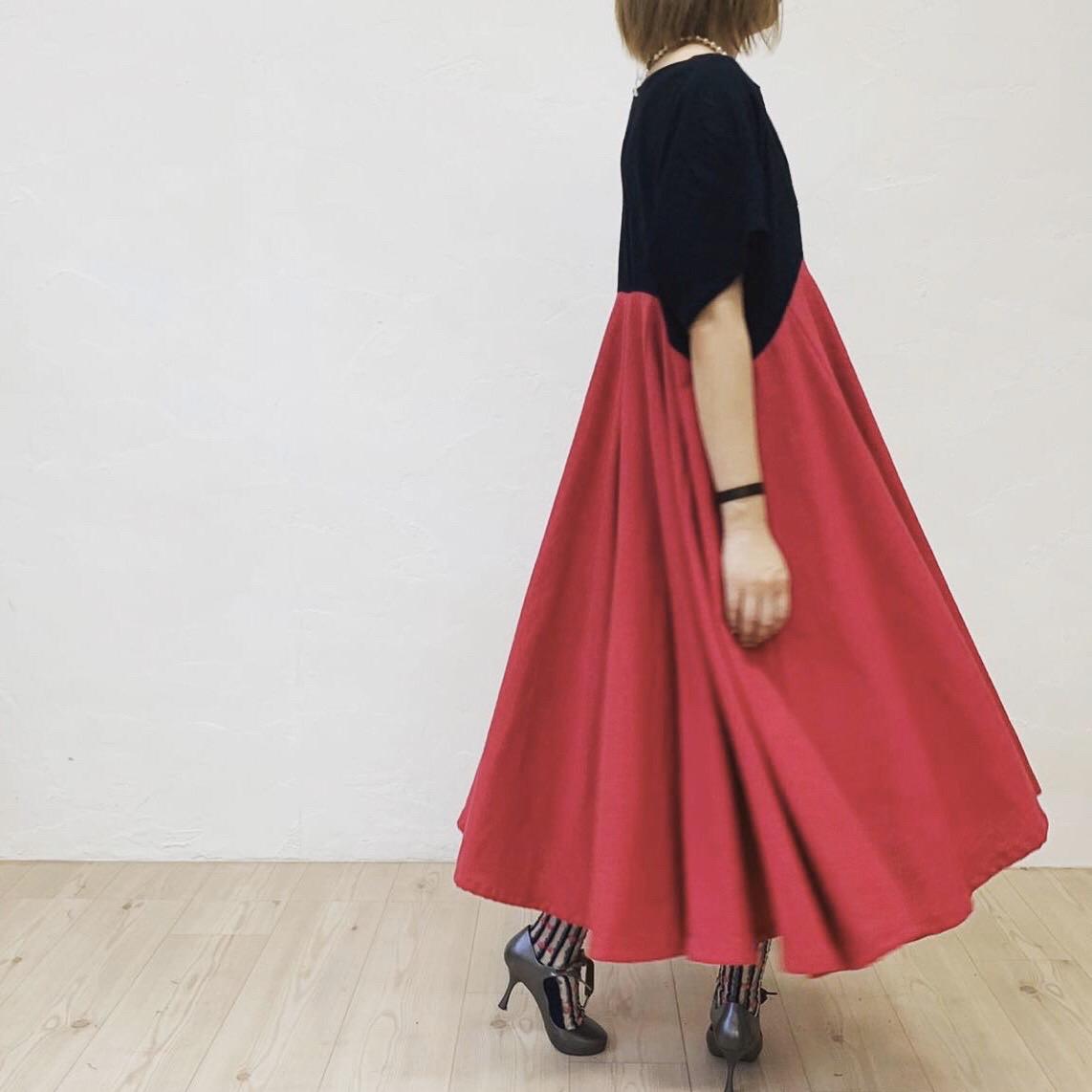 ■10日内発送■【7/28販】『贅沢にリネンを使った。風に揺れるフレアワンピ。』フレアー ワンピース メリーピンク 夏