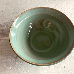 ヤン彫刻シリーズ-緑の花白い磁器bowl_ceramicダイニングボウル 3枚目の画像