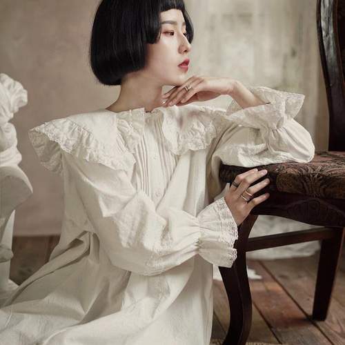 FRECKLE ホワイト フリル袖 ワンピース z-40121002-4.jpg