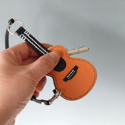【名入れ】ミニチュア【ギター】キーカバー＆ピックケース バッグチャームやキーホルダーとしても！※袋ラッピング無料 3枚目の画像
