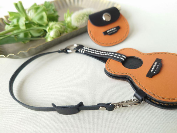 【名入れ】ミニチュア【ギター】キーカバー＆ピックケース バッグチャームやキーホルダーとしても！※袋ラッピング無料 8枚目の画像