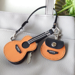 【名入れ】ミニチュア【ギター】キーカバー＆ピックケース バッグチャームやキーホルダーとしても！※袋ラッピング無料 4枚目の画像