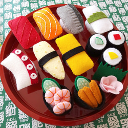 送料無料キャンペーン！】ネタが取り外せる＊フェルトのお寿司＊お寿司