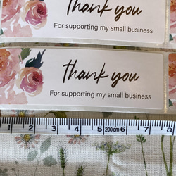 再入荷！『thank youシール　薔薇柄　ローズ　25㎜×75㎜ 横長size』～同柄　計50枚セット～ 4枚目の画像