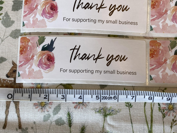再入荷！『thank youシール　薔薇柄　ローズ　25㎜×75㎜ 横長size』～同柄　計50枚セット～ 4枚目の画像