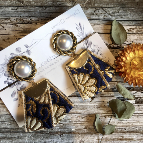 アジアン　カラフル　ピアス　イヤリング　ネイティブ　チロリアンテープ　刺繍リボン アジアン カラフル ピアス イヤリング ネイティブ チロリアンテープ