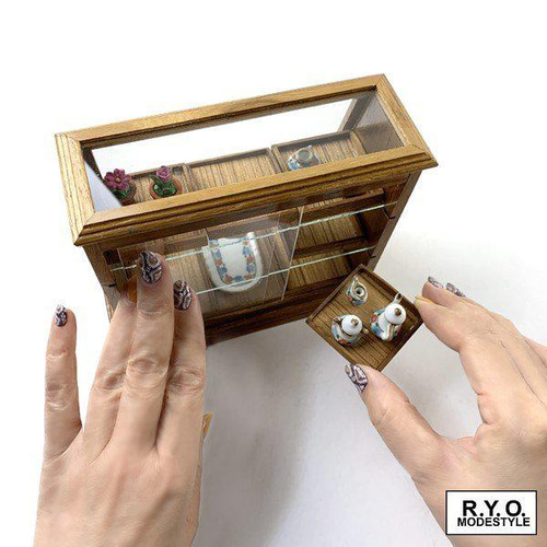 大人気 ミニチュアガラスショーケース コレクションケース 木製 その他