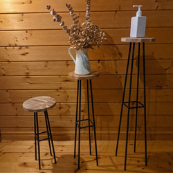 鉄脚のみ】シンプルでスリムなアルコールスタンド アイアンシェルフ