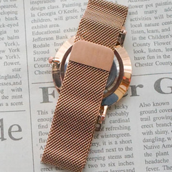 【サイズ調整が必要ないベルト】腕時計 ピンクゴールド レディース メンズ　母の日 3枚目の画像