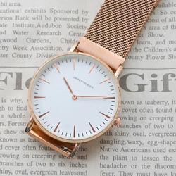 【サイズ調整が必要ないベルト】腕時計 ピンクゴールド レディース メンズ　母の日 1枚目の画像
