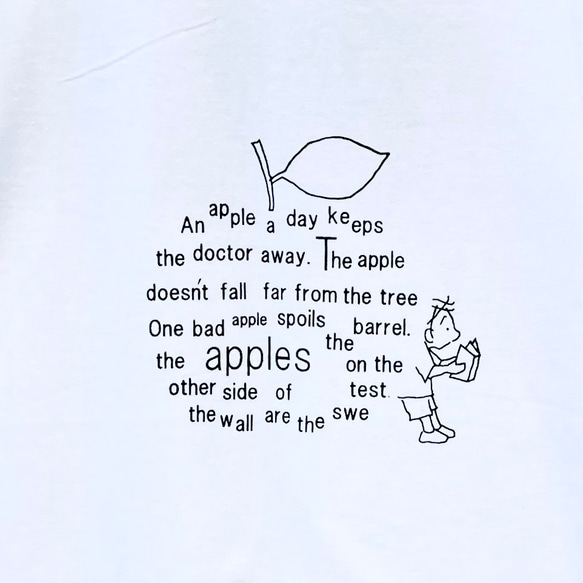 Tシャツ「apple」ホワイト 2枚目の画像
