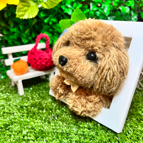 干支トイプードル ♡ 羊毛フェルト 縁起 犬 ⭐︎壁掛けトイプードル ♪ 羊毛フェルト 犬ぽんぽん⭐︎ ぬいぐるみ