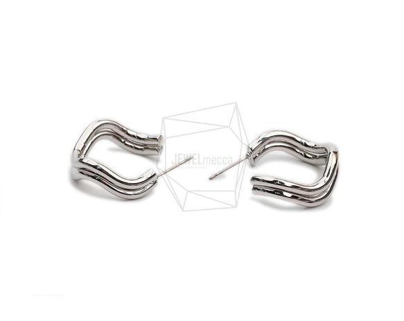 ERG-1999-R【2個入り】ウェーブラウンドピアス,Wave Round Ear Post/20mm x 22mm 3枚目の画像