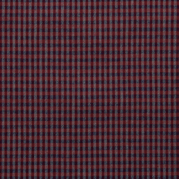 先染めコットン Yarn Dyed　チェック(赤×青)　SK25 3枚目の画像