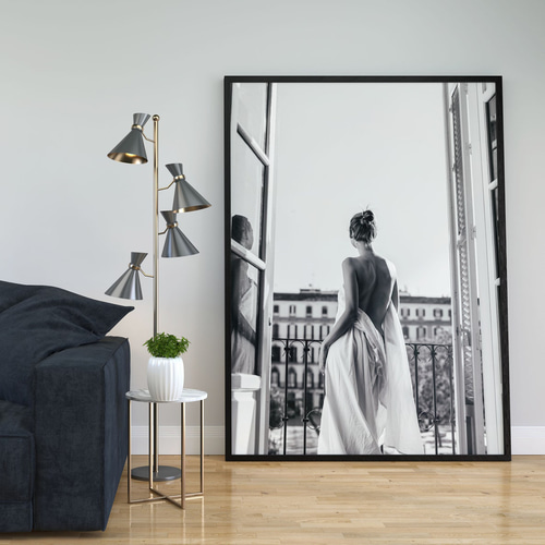 アートポスター モノクロ 女性 シンプルモダン 北欧風 白黒 エレガント