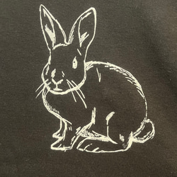 レディース　ウサギ　デザイン　スリーブTシャツ【S～LL】綿100% 3枚目の画像