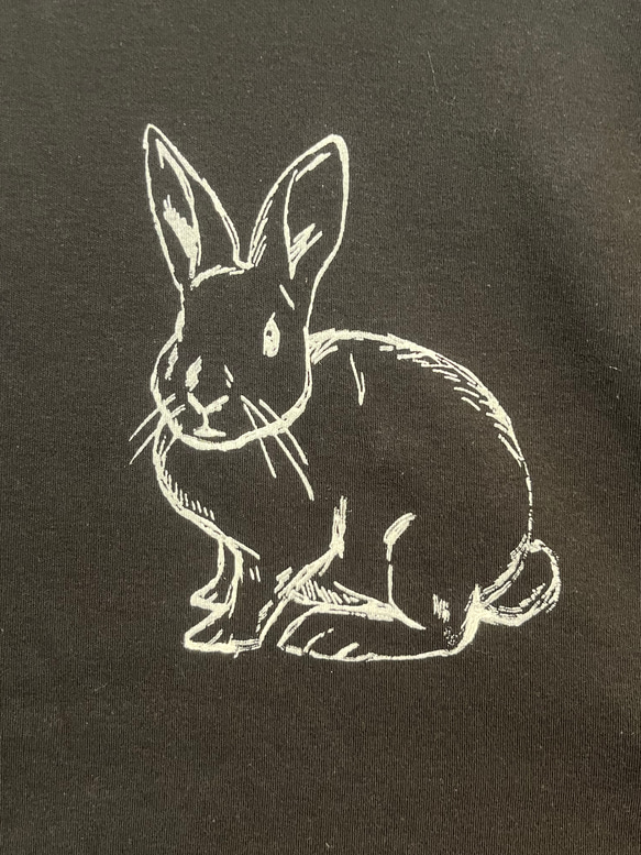 レディース　ウサギ　デザイン　スリーブTシャツ【S～LL】綿100% 3枚目の画像