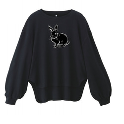 レディース　ウサギ　デザイン　スリーブTシャツ【S～LL】綿100% 1枚目の画像
