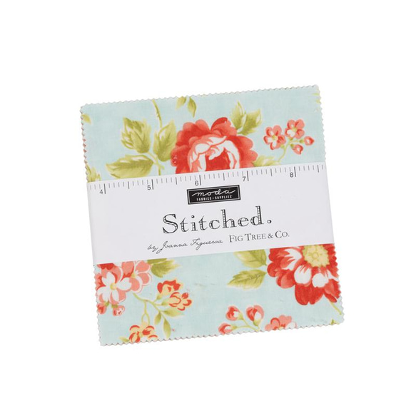 「Stitched」moda Charm Pack （カットクロス42枚）Fig Tree & Co. 1枚目の画像