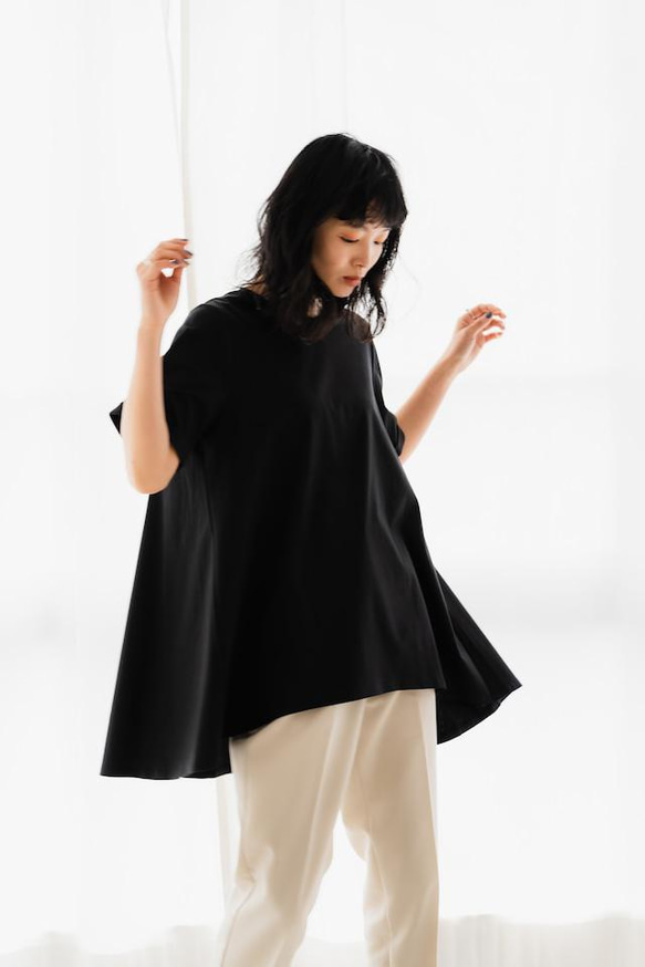【完売】フレア　Tシャツ　ブラック　日本製　フリーサイズ　即納 7枚目の画像